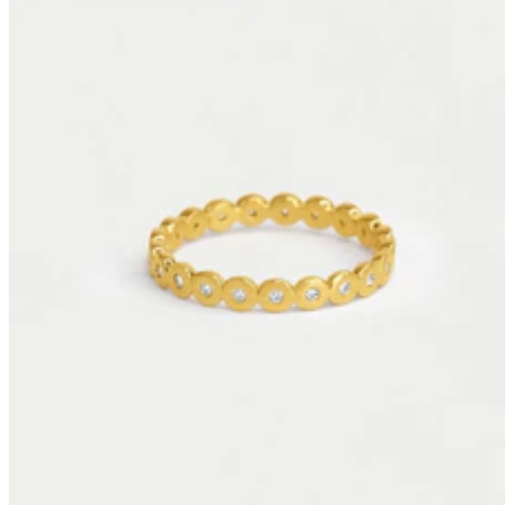 Dean Davidson brushed gold, cubic zirconia ring. Gold over brass.  sz 8

NWT!!